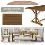 Set tavolo da pranzo allungabile vintage GDFStudio Oliver per 4-6 persone con tavolo farmhouse 42-58" e sedie imbottite