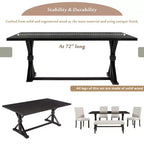 Set tavolo da pranzo allungabile vintage GDFStudio Oliver per 4-6 persone con tavolo farmhouse 42-58" e sedie imbottite