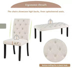 Set tavolo da pranzo allungabile vintage GDFStudio Oliver per 4-6 persone con tavolo farmhouse 42-58" e sedie imbottite