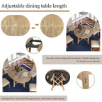 GDFStudio Dana Set da 5 Pezzi Tavolo da Pranzo con Tavolo Rotondo Allungabile e Sedie Imbottite