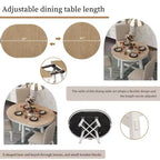 GDFStudio Dana Set da 5 Pezzi Tavolo da Pranzo con Tavolo Rotondo Allungabile e Sedie Imbottite