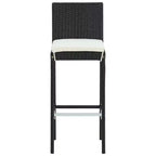 vidaXL Set Mobili da Bar da Giardino Tavolo e Sgabelli con Cuscini - 5 Pezzi Nero