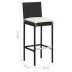 vidaXL Set Mobili da Bar da Giardino Tavolo e Sgabelli con Cuscini - 5 Pezzi Nero
