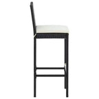 vidaXL Set Mobili da Bar da Giardino Tavolo e Sgabelli con Cuscini - 5 Pezzi Nero