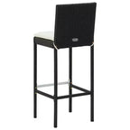 vidaXL Set Mobili da Bar da Giardino Tavolo e Sgabelli con Cuscini - 5 Pezzi Nero