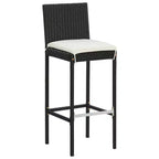 vidaXL Set Mobili da Bar da Giardino Tavolo e Sgabelli con Cuscini - 5 Pezzi Nero