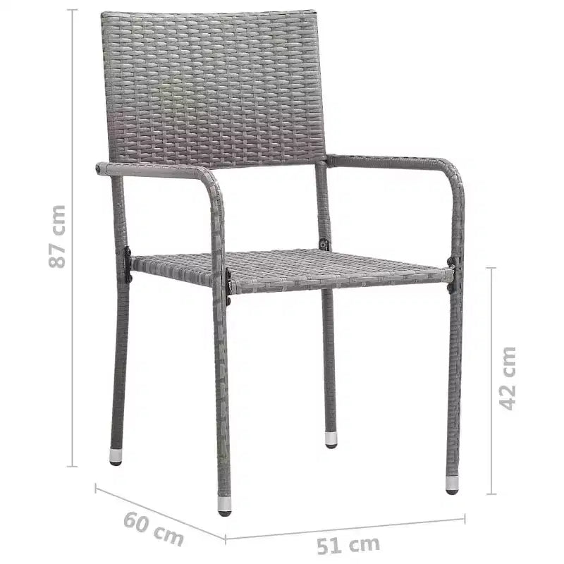 vidaXL Set da pranzo per patio Tavolo da pranzo e sedie Set di mobili in polyrattan - Antracite 4 pezzi