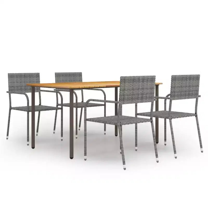 vidaXL Set da pranzo per patio Tavolo da pranzo e sedie Set di mobili in polyrattan - Antracite 4 pezzi