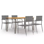 vidaXL Set da pranzo per patio Tavolo da pranzo e sedie Set di mobili in polyrattan - Antracite 4 pezzi