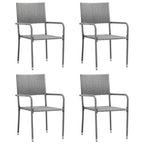 vidaXL Set da pranzo per patio Tavolo da pranzo e sedie Set di mobili in polyrattan - Antracite 4 pezzi