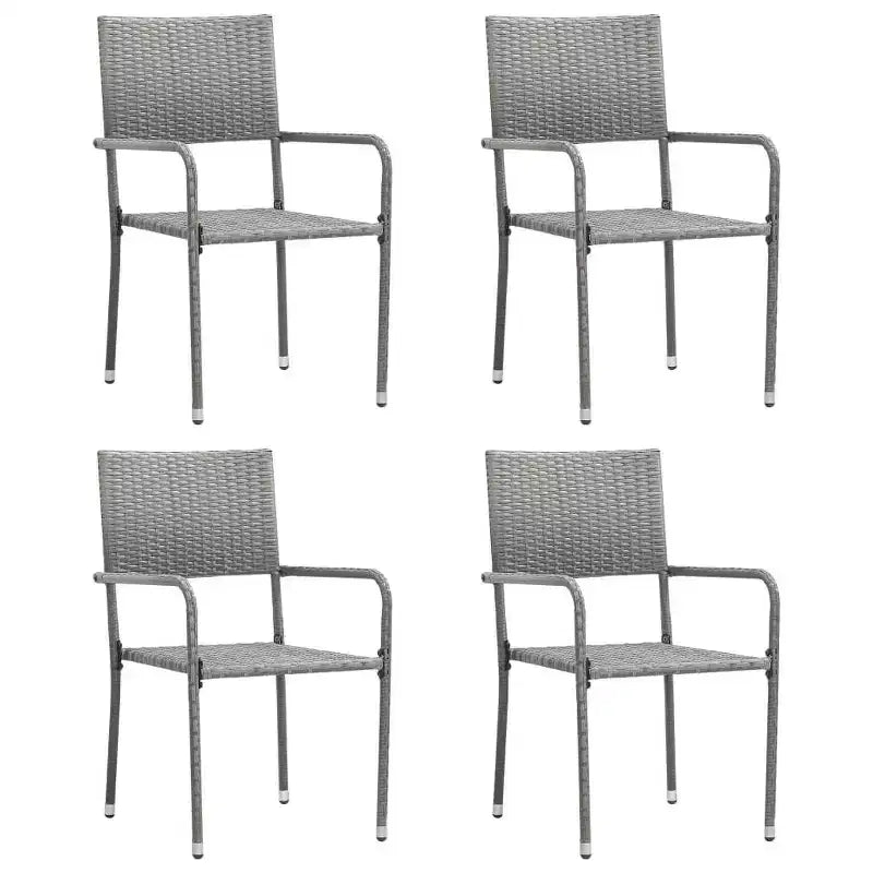vidaXL Set da pranzo per patio Tavolo da pranzo e sedie Set di mobili in polyrattan - Antracite 4 pezzi
