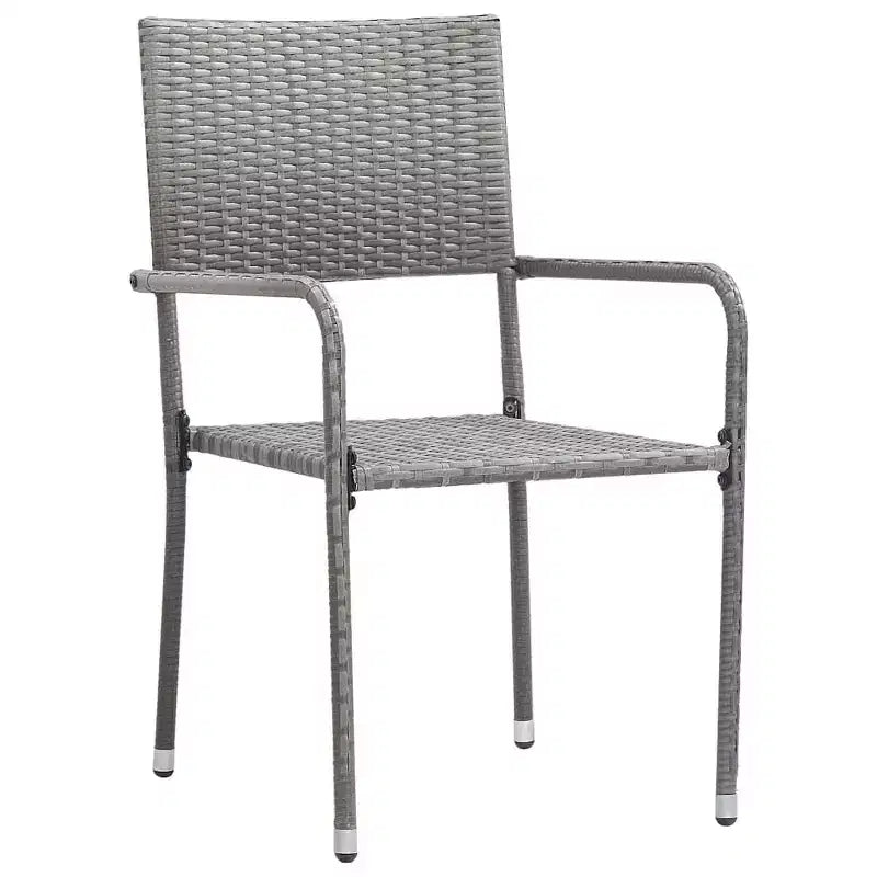 vidaXL Set da pranzo per patio Tavolo da pranzo e sedie Set di mobili in polyrattan - Antracite 4 pezzi