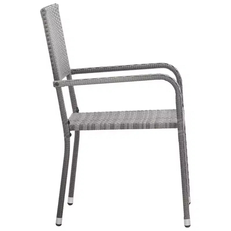 vidaXL Set da pranzo per patio Tavolo da pranzo e sedie Set di mobili in polyrattan - Antracite 4 pezzi
