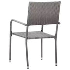 vidaXL Set da pranzo per patio Tavolo da pranzo e sedie Set di mobili in polyrattan - Antracite 4 pezzi