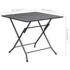 Set da pranzo da giardino vidaXL, tavolo e sedie da esterno in rete d'acciaio, antracite