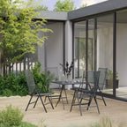 Set da pranzo da giardino vidaXL, tavolo e sedie da esterno in rete d'acciaio, antracite
