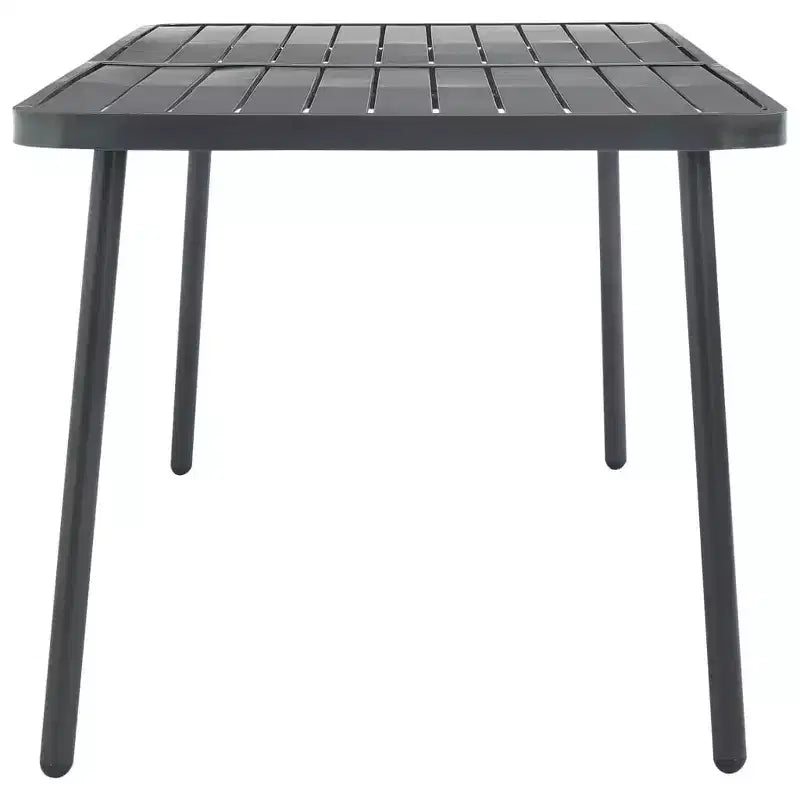 vidaXL Set da pranzo da esterno tavolo e sedie Set mobili da esterno in acciaio grigio scuro