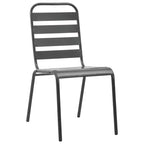 vidaXL Set da pranzo da esterno tavolo e sedie Set mobili da esterno in acciaio grigio scuro