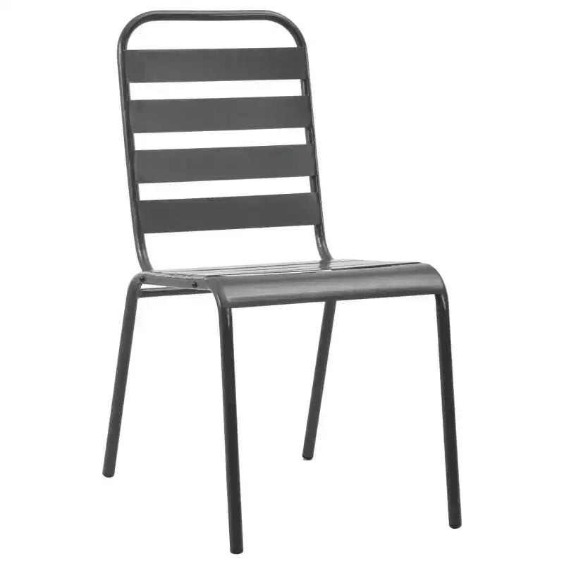vidaXL Set da pranzo da esterno tavolo e sedie Set mobili da esterno in acciaio grigio scuro