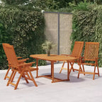vidaXL Set pranzo da giardino con tavolo allungabile e sedie in legno massello di eucalipto