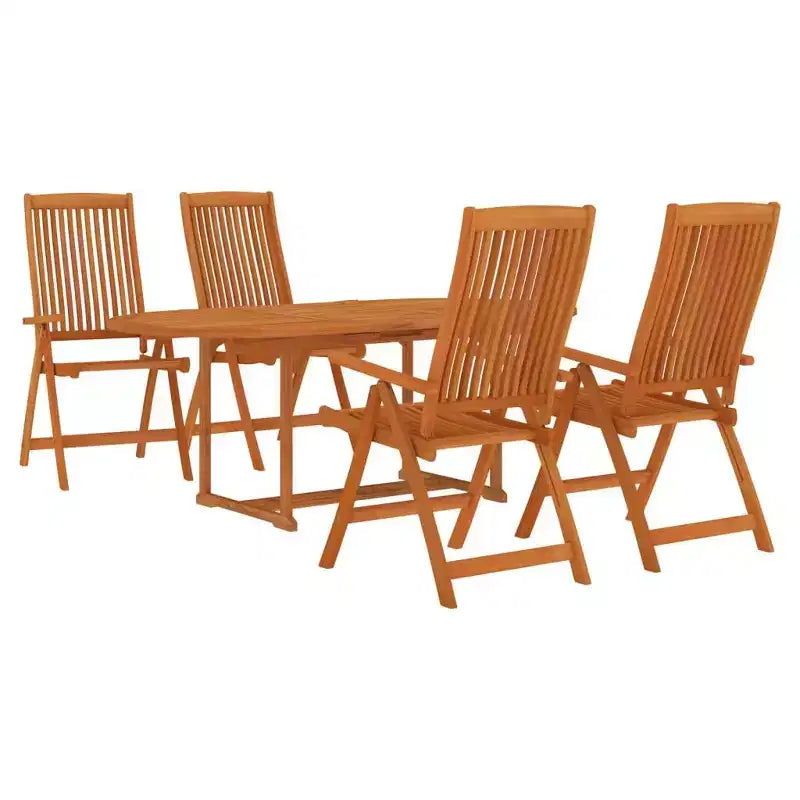vidaXL Set pranzo da giardino con tavolo allungabile e sedie in legno massello di eucalipto