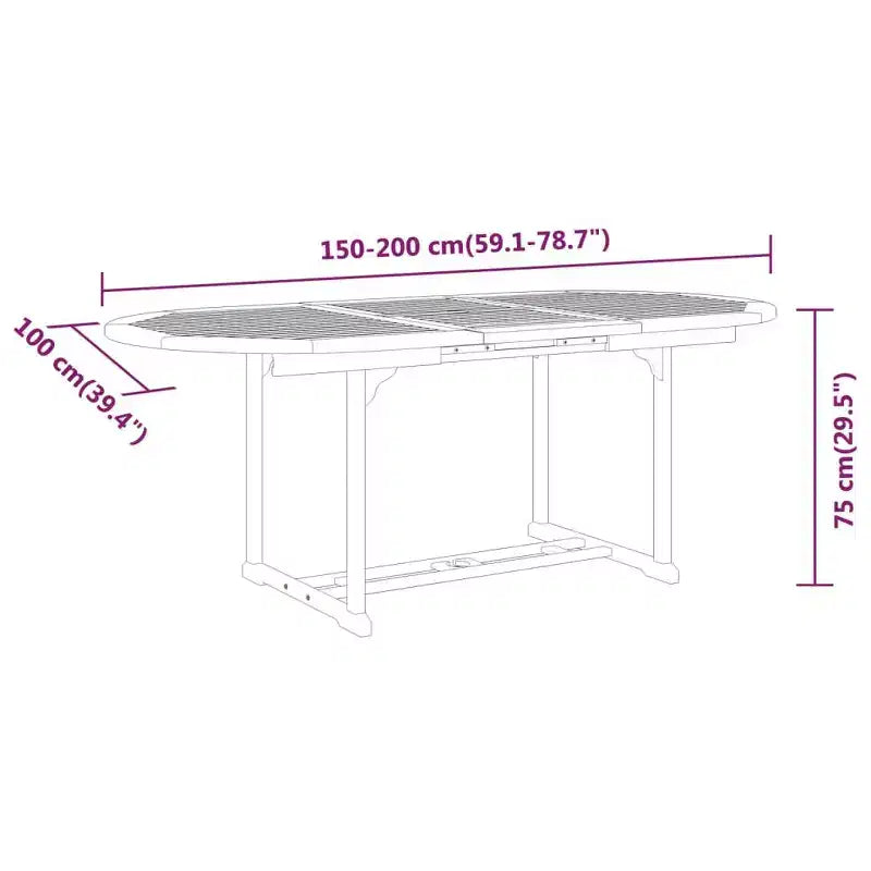 vidaXL Set pranzo da giardino con tavolo allungabile e sedie in legno massello di eucalipto