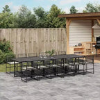 vidaXL Set da pranzo da patio con cuscini tavolo e sedia da esterno in polyrattan nero