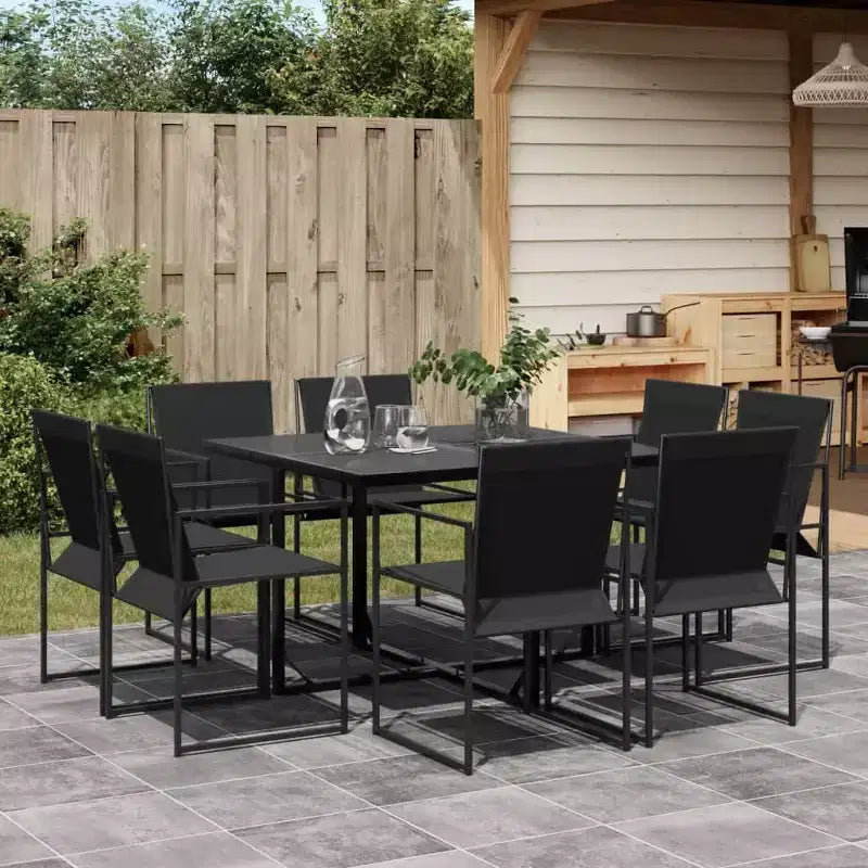 Set da pranzo per patio vidaXL tavolo da giardino e sedie mobili da esterno in textilene