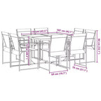 Set da pranzo per patio vidaXL tavolo da giardino e sedie mobili da esterno in textilene