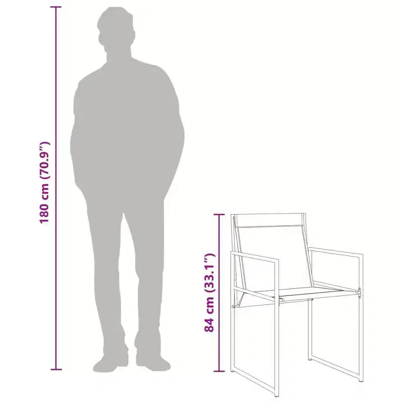 Set da pranzo per patio vidaXL tavolo da giardino e sedie mobili da esterno in textilene