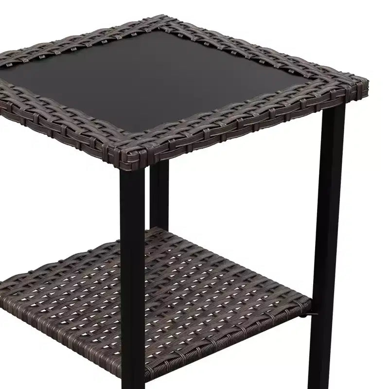 Set da conversazione da esterno in rattan UPTIOT da 5 pezzi con tavolino