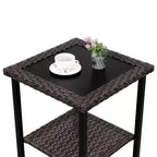 Set da conversazione da esterno in rattan UPTIOT da 5 pezzi con tavolino