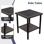 Set da conversazione da esterno in rattan UPTIOT da 5 pezzi con tavolino