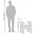 Set da pranzo per patio vidaXL con cuscini, tavolo e sedie da giardino, in polyrattan grigio
