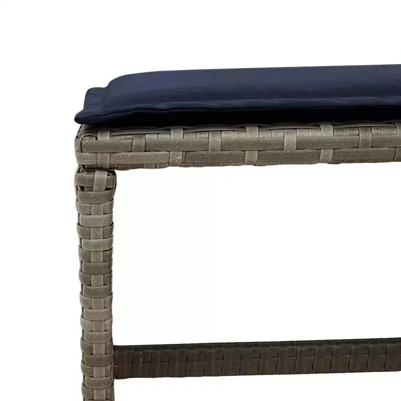 Set da pranzo per patio vidaXL con cuscini - Set da 11 pezzi in polyrattan grigio per giardino, tavolo e sedie da esterno, salvaspazio, piano in vetro temperato