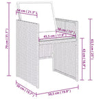 Set da pranzo per patio vidaXL con cuscini - Set da 11 pezzi in polyrattan grigio per giardino, tavolo e sedie da esterno, salvaspazio, piano in vetro temperato