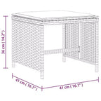 Set da pranzo per patio vidaXL con cuscini - Set da 11 pezzi in polyrattan grigio per giardino, tavolo e sedie da esterno, salvaspazio, piano in vetro temperato