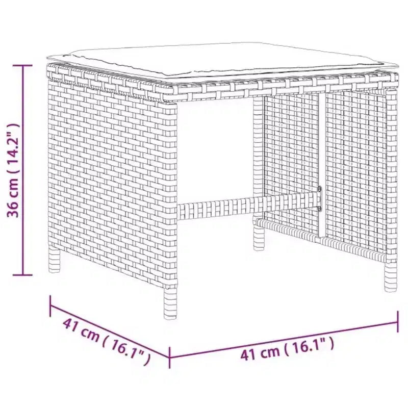 Set da pranzo per patio vidaXL con cuscini - Set da 11 pezzi in polyrattan grigio per giardino, tavolo e sedie da esterno, salvaspazio, piano in vetro temperato