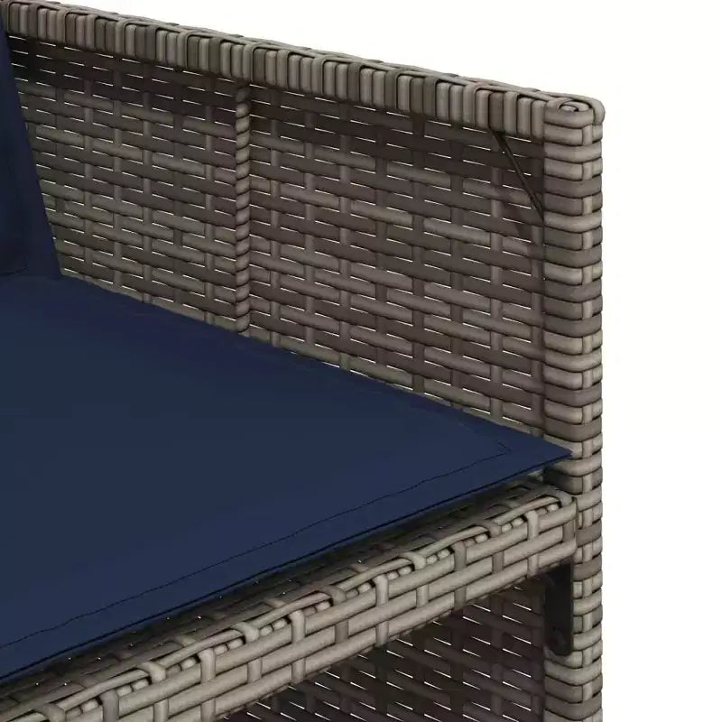 Set da pranzo per patio vidaXL con cuscini - Set da 11 pezzi in polyrattan grigio per giardino, tavolo e sedie da esterno, salvaspazio, piano in vetro temperato