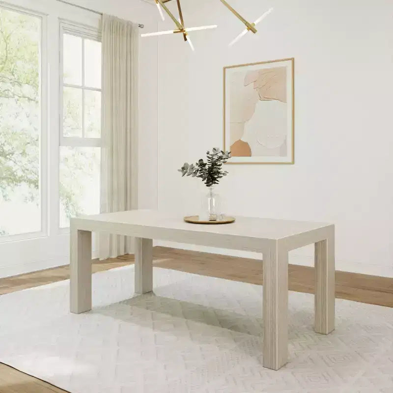Set tavolo da pranzo moderno da 72" in legno massello con panca + 4 sedie