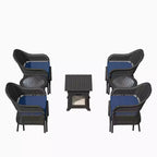 Set da conversazione per patio da esterno in vimini UPTIOT da 11 pezzi