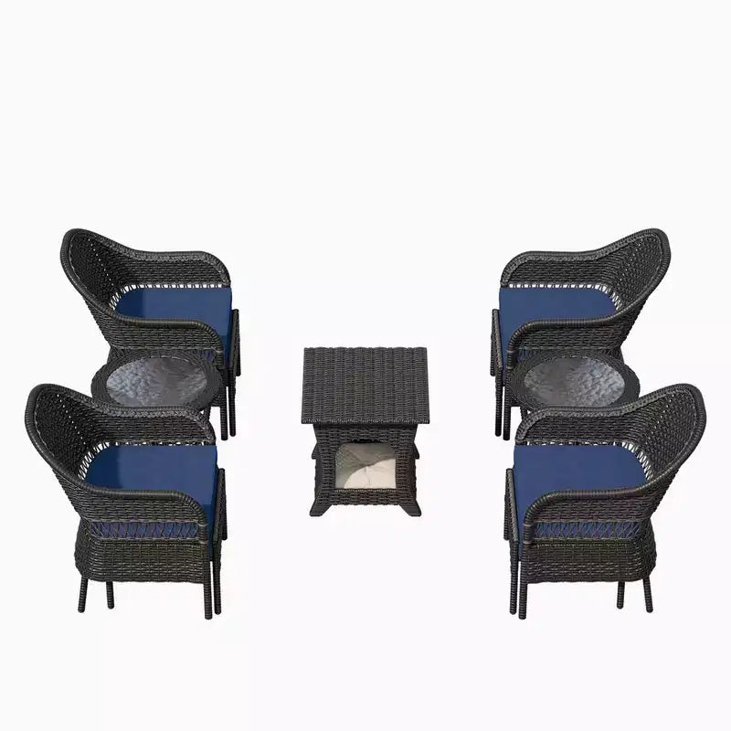 Set da conversazione per patio da esterno in vimini UPTIOT da 11 pezzi