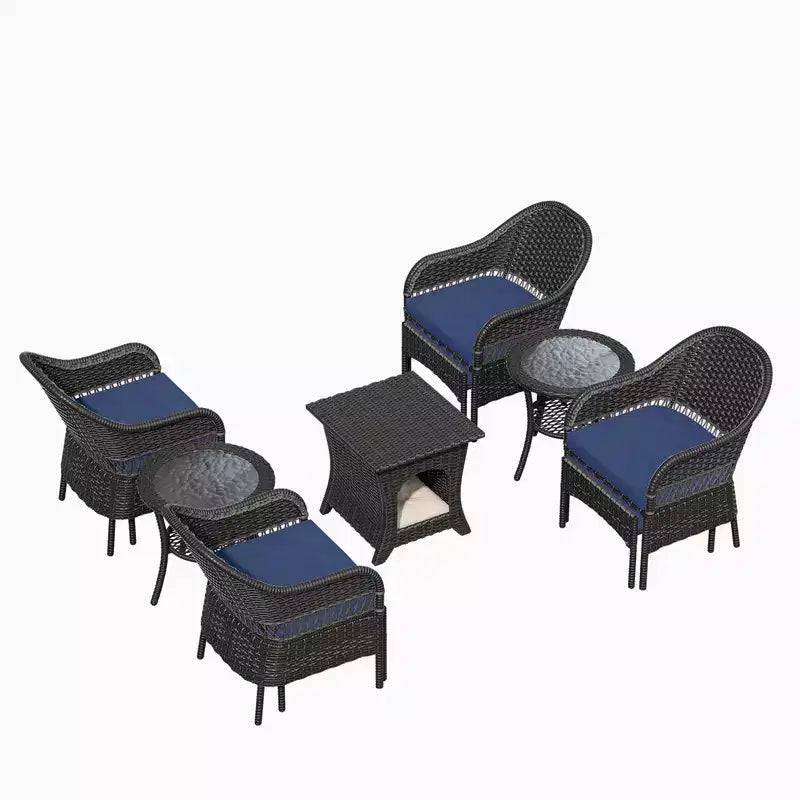 Set da conversazione per patio da esterno in vimini UPTIOT da 11 pezzi