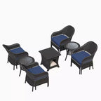 Set da conversazione per patio da esterno in vimini UPTIOT da 11 pezzi