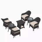 Set da conversazione per patio da esterno in vimini UPTIOT da 11 pezzi