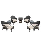 UPTIOT 11-Piece Outdoor Wicker Patio Conversation Seating Set