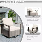 Set da conversazione per patio esterno in vimini UPTIOT da 7 pezzi