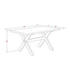 Tavolo da Pranzo HomeStock 7 Pezzi in Legno Massello Finitura Bianco Lino Spazzolato con 6 Sedie