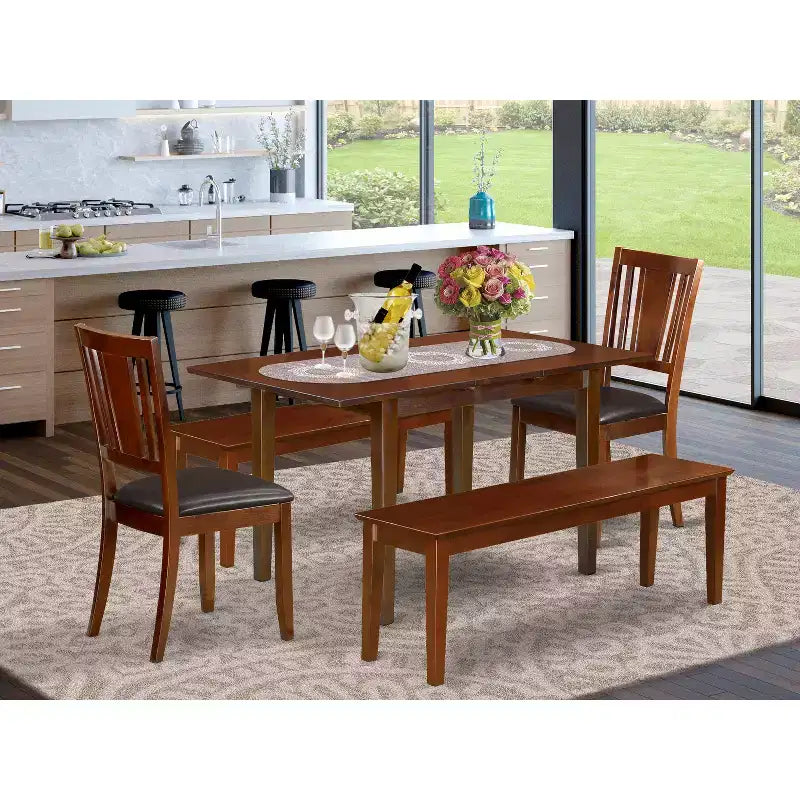 Piccolo set da pranzo - Tavolo da cucina moderno con sedie e prolunga salvaspazio - Arredamento compatto per sala da pranzo
