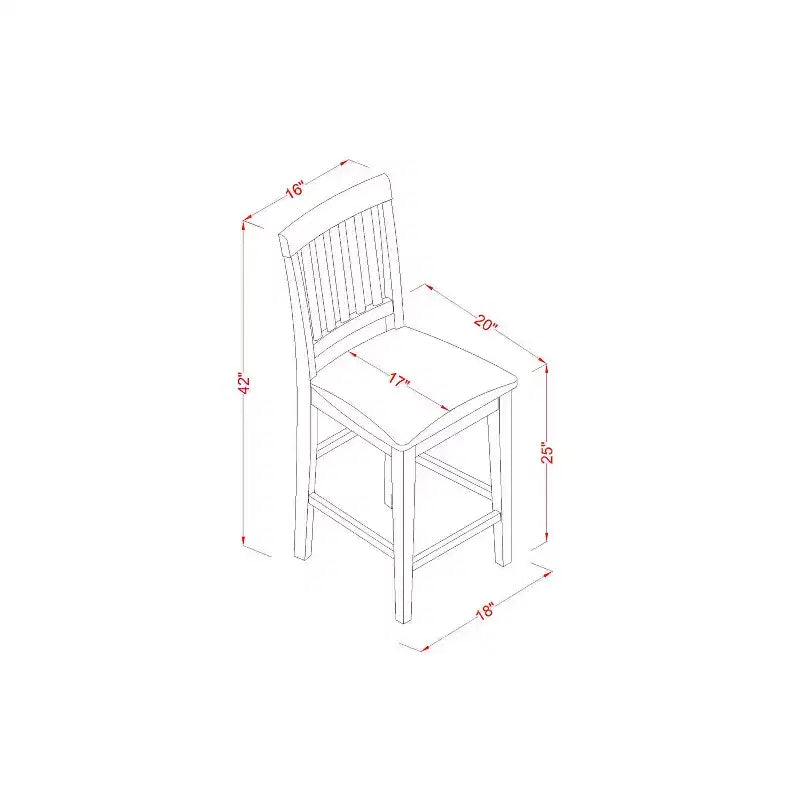 Set da pranzo altezza bancone - Tavolo e sedie da pub 3 pezzi - Finitura mogano - Set da cucina moderno
